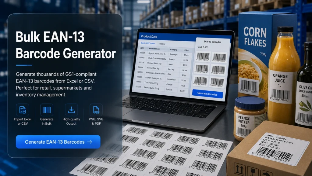 bulk EAN-13 barcode generator

